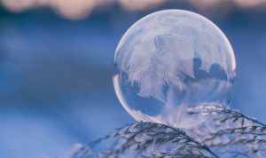 Peaceful snow globe ornament